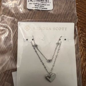Kendra Scott Ari Heart Multi strand silver necklace